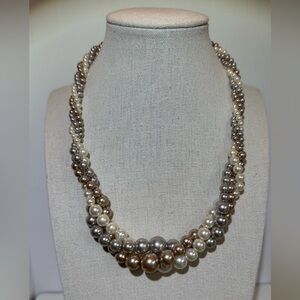 🤍 Twisted Multi-Strand Pearl Necklace 🤍